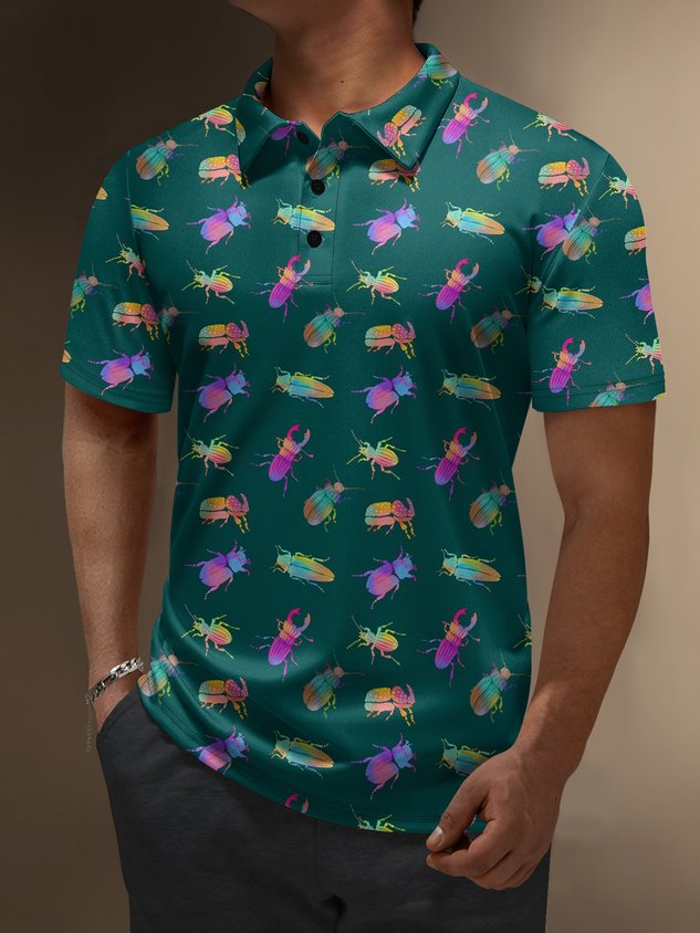 Moisture Wicking Gradient Insect Short Sleeve Golf Polo