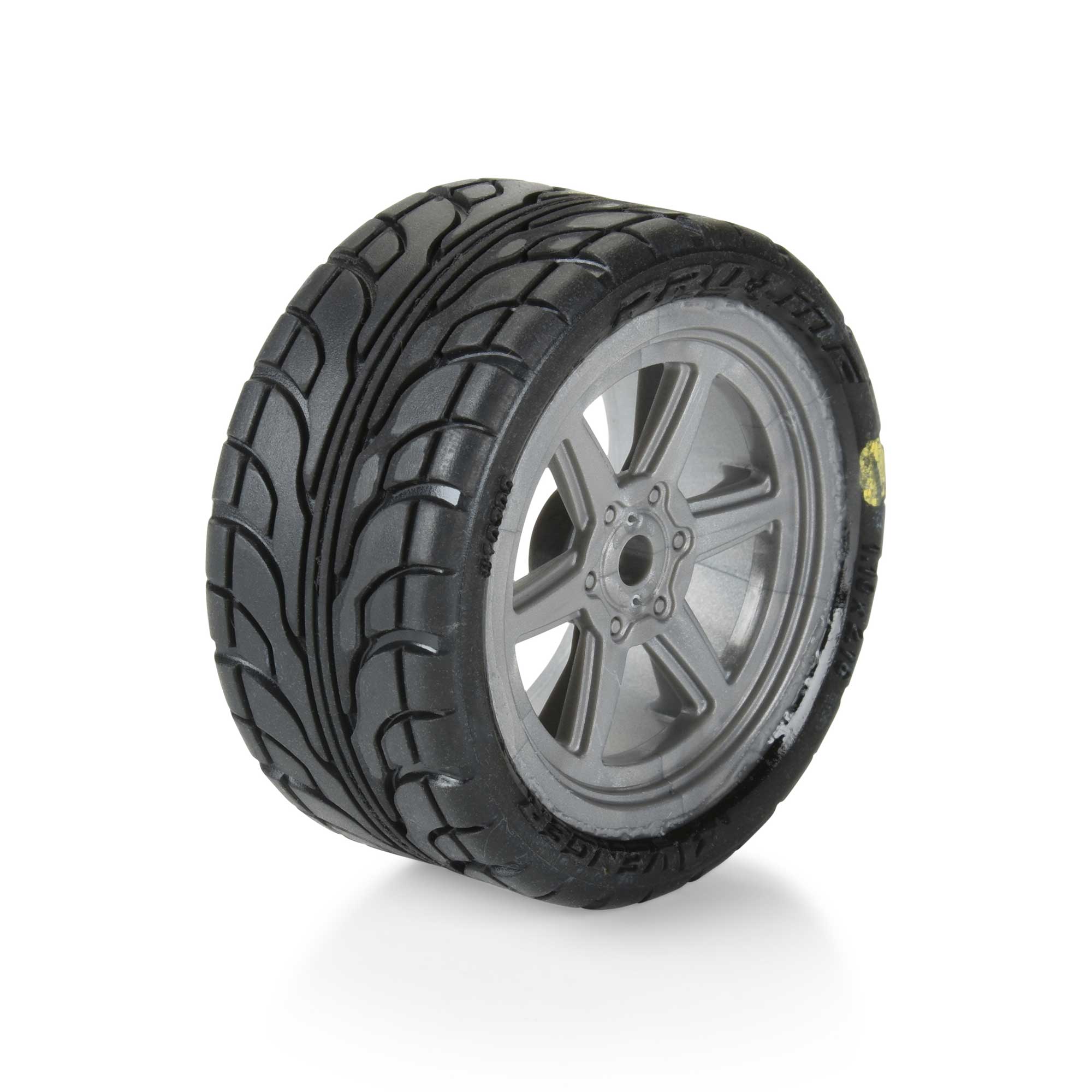 1/12 Avenger Tire Mounted on Overdrive Gray Wheel 8mm Hex (4): Losi Race Car