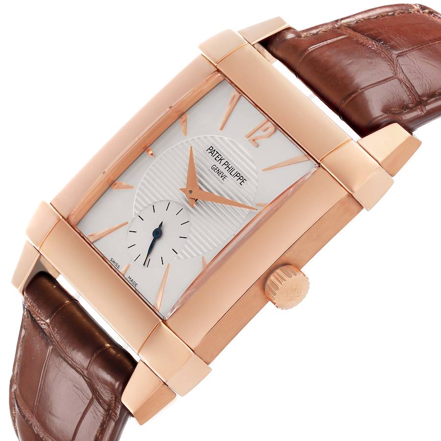 Patek Philippe Gondolo Rose Gold Silver Dial Mens Watch 5111 Papers
