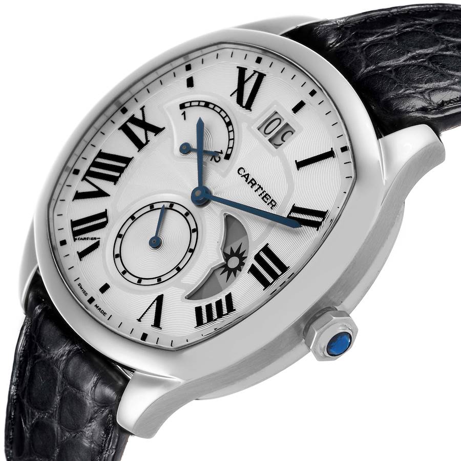 Cartier Drive Retrograde Large Day Night Steel Mens Watch WSNM0005 Card
