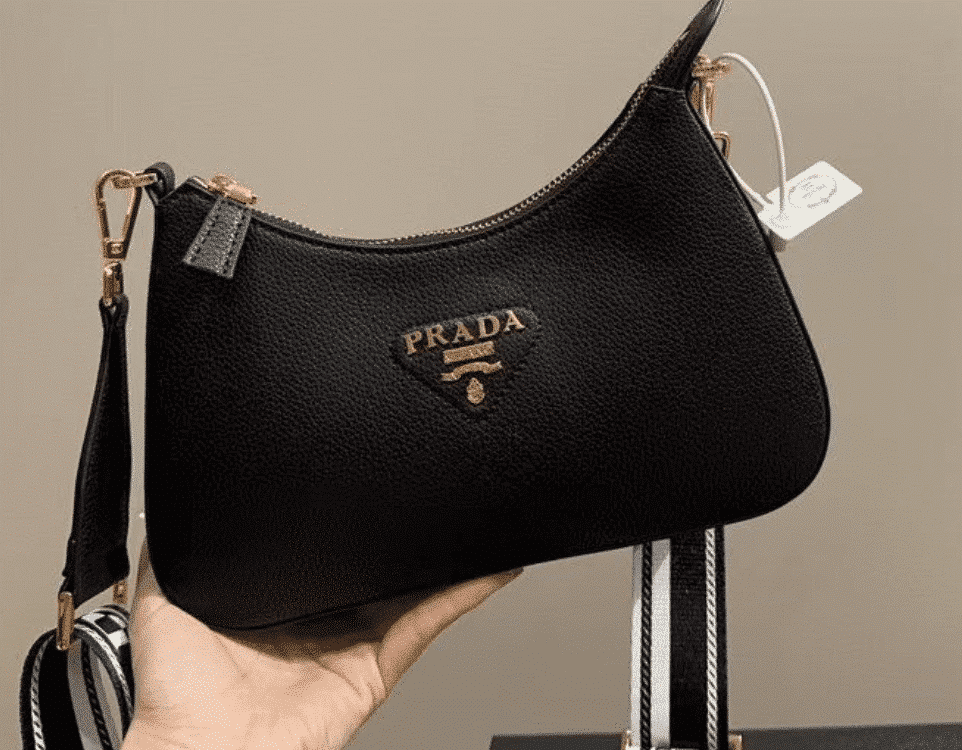 Prada Hobo Bag Black 23Cm