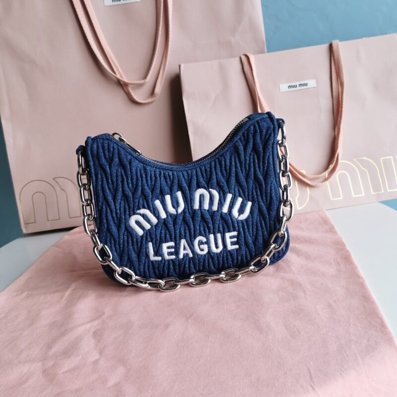 Replica Miu Miu Matelassé Denim Blue
