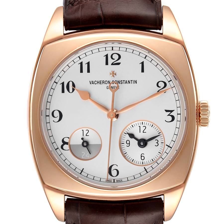 Vacheron Constantin Harmony Dual Time Rose Gold Mens Watch 7800S