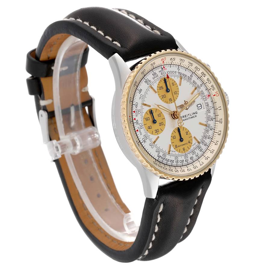 Breitling Navitimer II Steel 18K Yellow Gold Silver Dial Mens Watch D13022