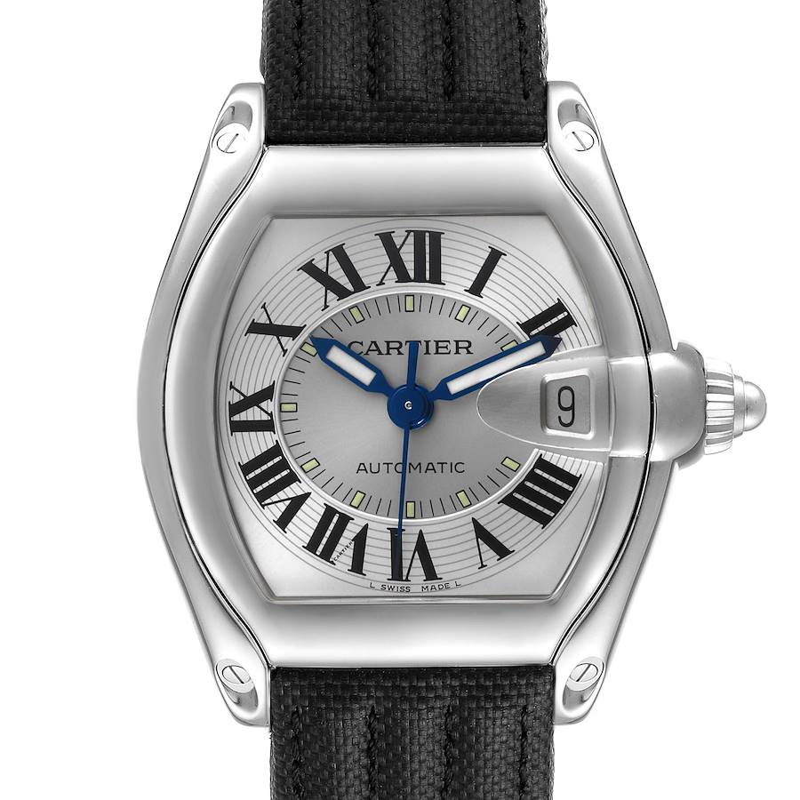 Cartier Roadster Silver Dial Steel Mens Watch W62000V3