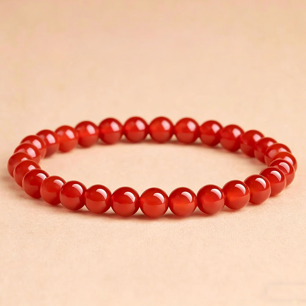 GemVibra Red Agate Talisman Bracelet – Warm Vitality & Protection