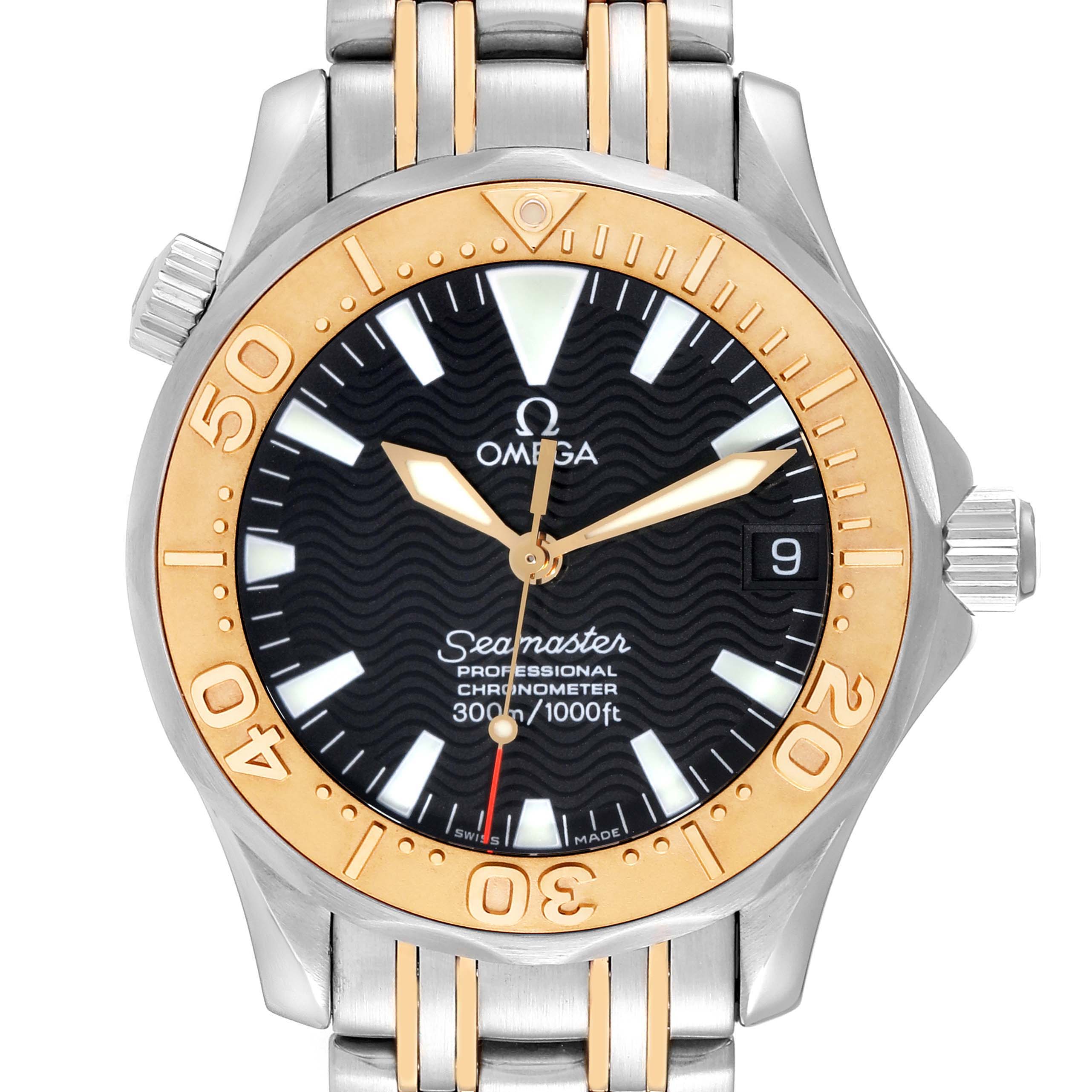 Omega Seamaster Yellow Gold Steel Mens Watch 36.25 MM 2453.50.00