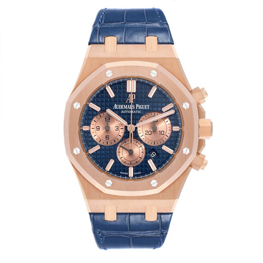 Audemars Piguet Royal Oak Blue Dial Rose Gold Chronograph Watch 26331OR