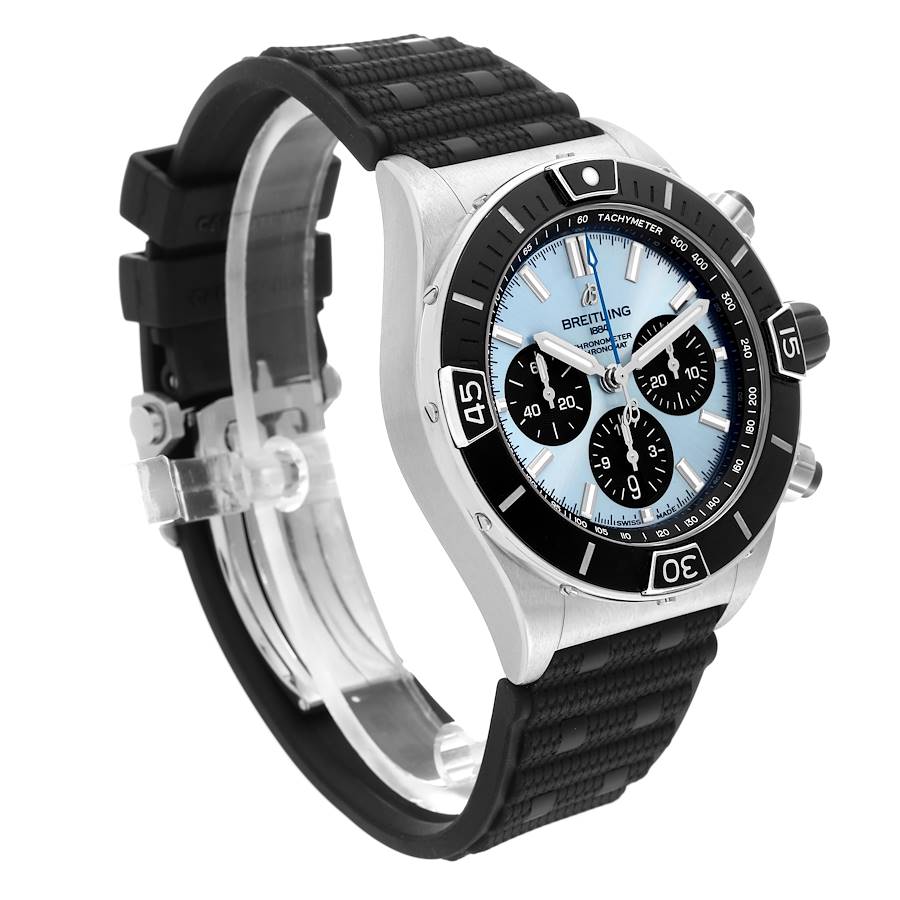 Breitling Chronomat B01 Ice Blue Dial Steel Mens Watch PB0136