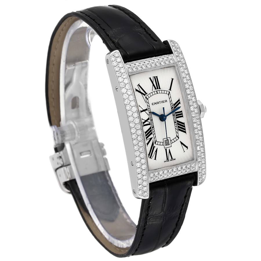 Cartier Tank Americaine White Gold Diamond Ladies Watch 2490