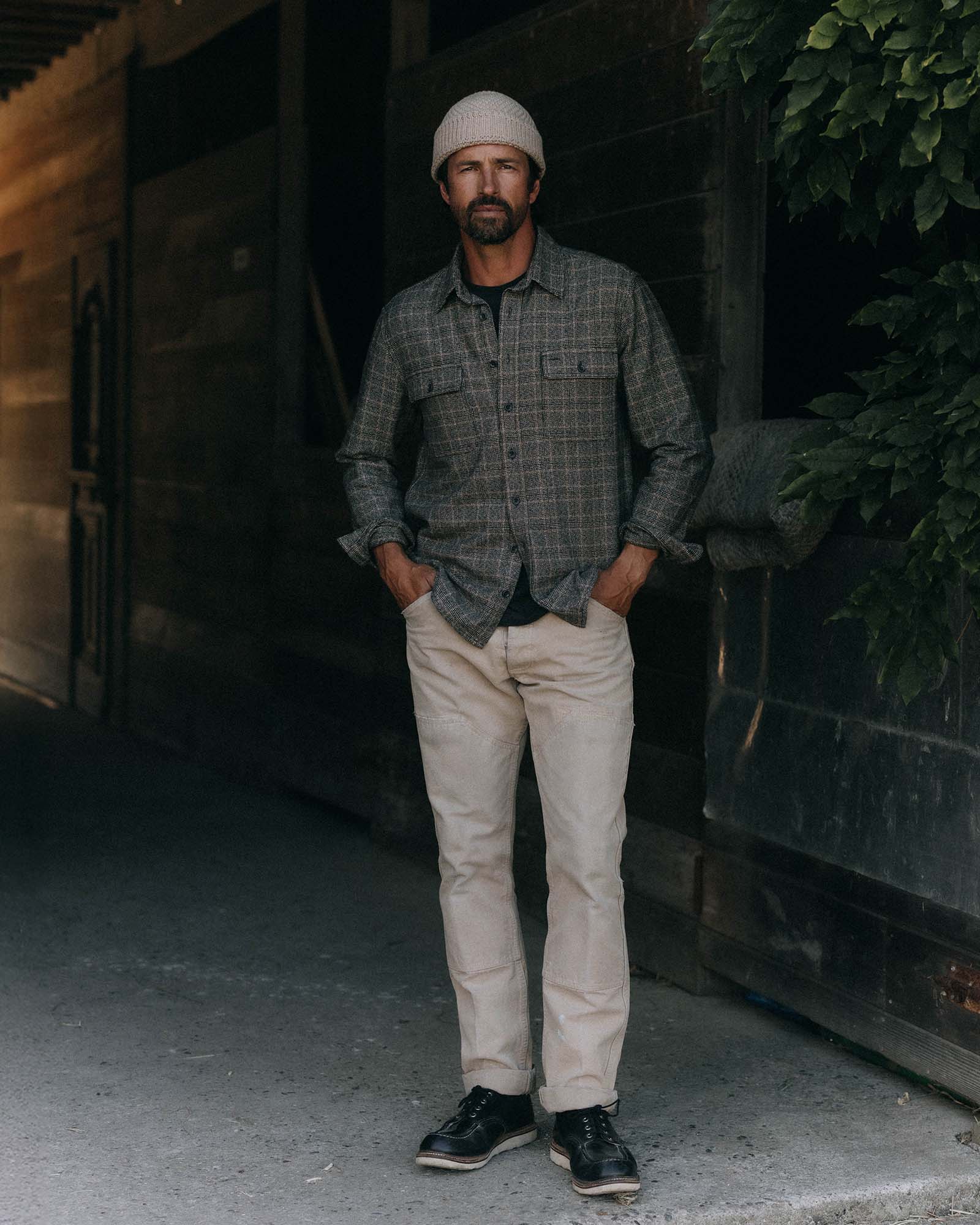 The Ledge Shirt in Coal Plaid