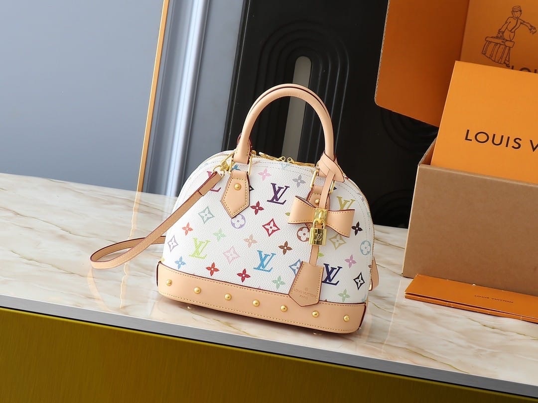 Louis Vuitton X Takashi Murakami Alma BB White Multicolor 24cm M13078