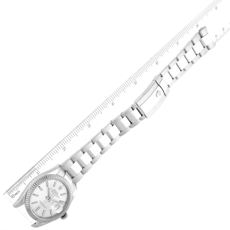 Rolex Datejust Steel White Gold Silver Dial Mens Watch 126234