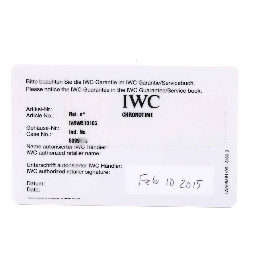IWC Portofino 8 Days Power Reserve 45mm Silver Dial Mens Watch IW510103