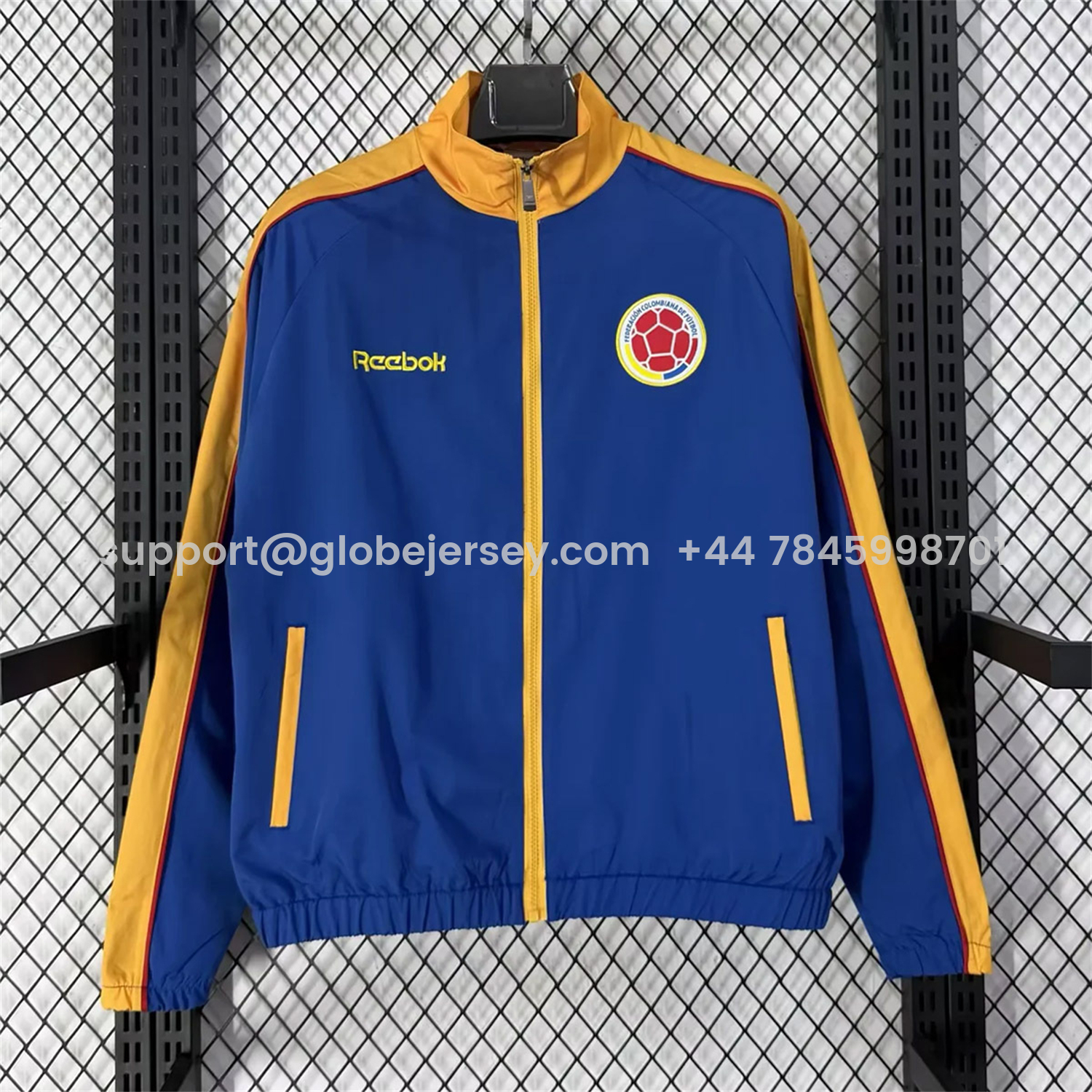 Colombia 2026 Windbreaker Jacket - Blue With Yellow