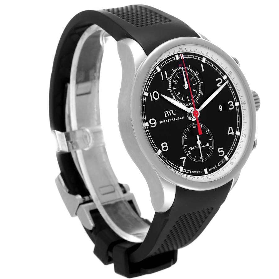 IWC Portuguese Yacht Club Chronograph Black Dial Steel Mens Watch IW390210