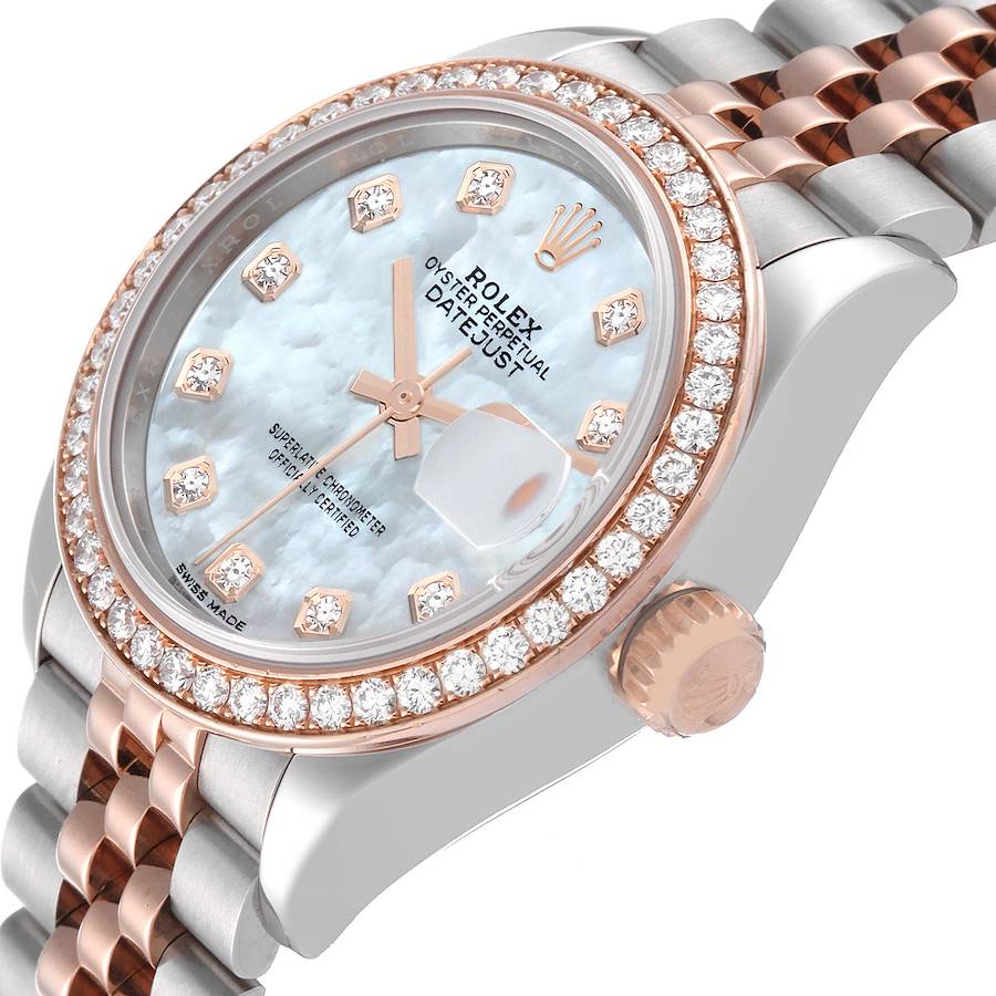 ?Limited Stock-Rolex Lady Datejust 28mm Everose Diamond Bezel Two-Tone 279381