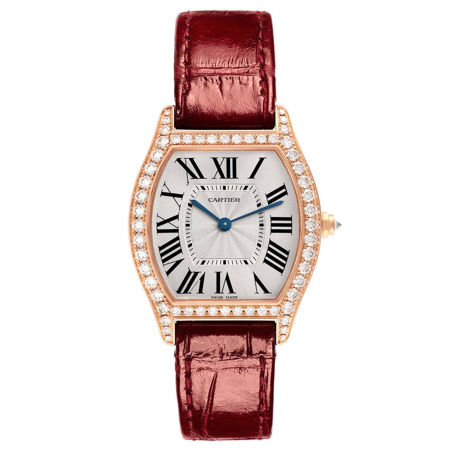 Cartier Tortue Medium Rose Gold Diamond Bezel Ladies Watch WA501008