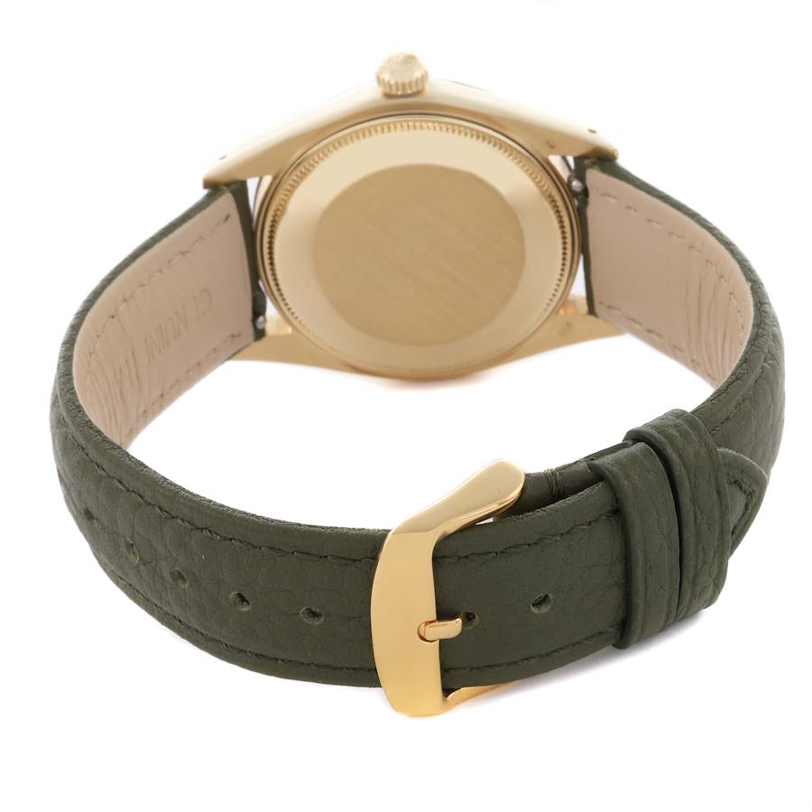 Rolex Date Yellow Gold Leather Strap Automatic Vintage Mens Watch 1503