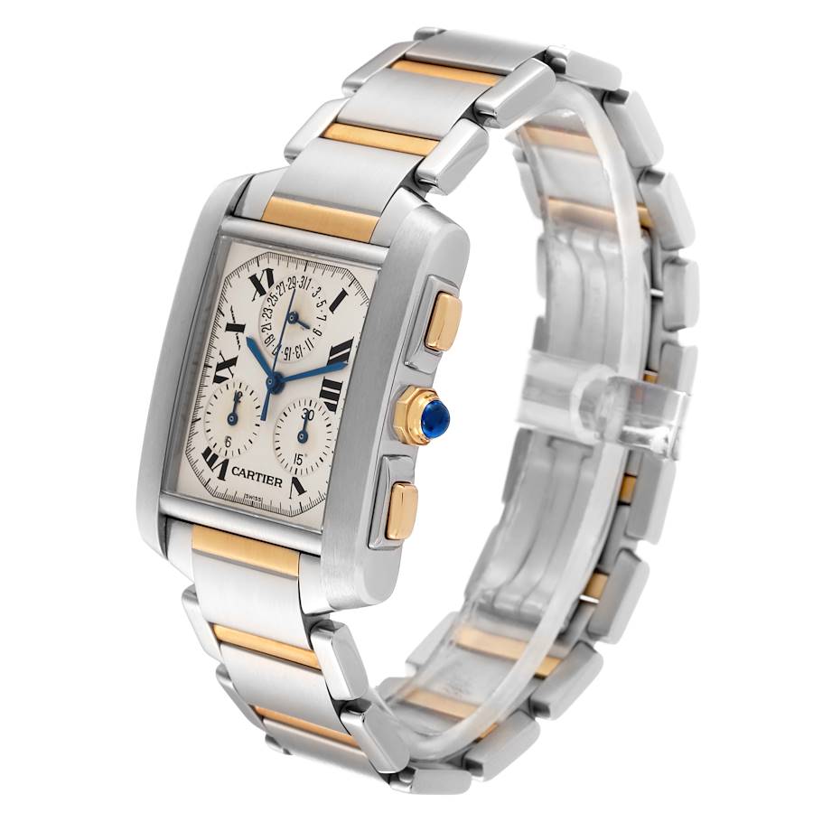 Cartier Tank Francaise Chronograph Steel Yellow Gold Mens Watch W51004Q4
