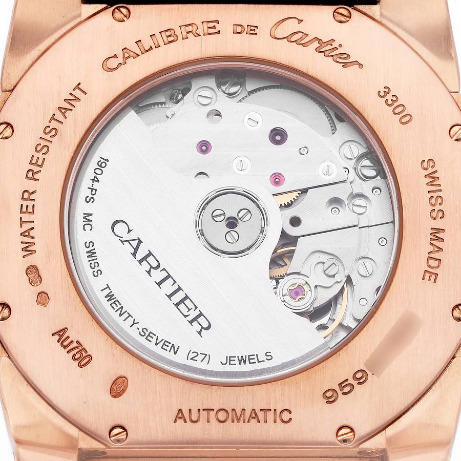 Cartier Calibre Rose Gold Brown Dial Automatic Mens Watch W7100007