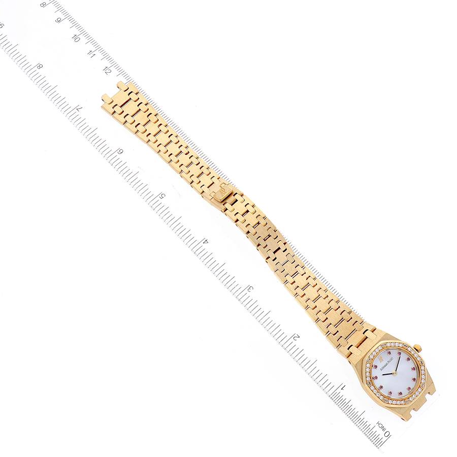 Audemars Piguet Royal Oak Yellow Gold Diamond Rubies Ladies Watch 66344BA