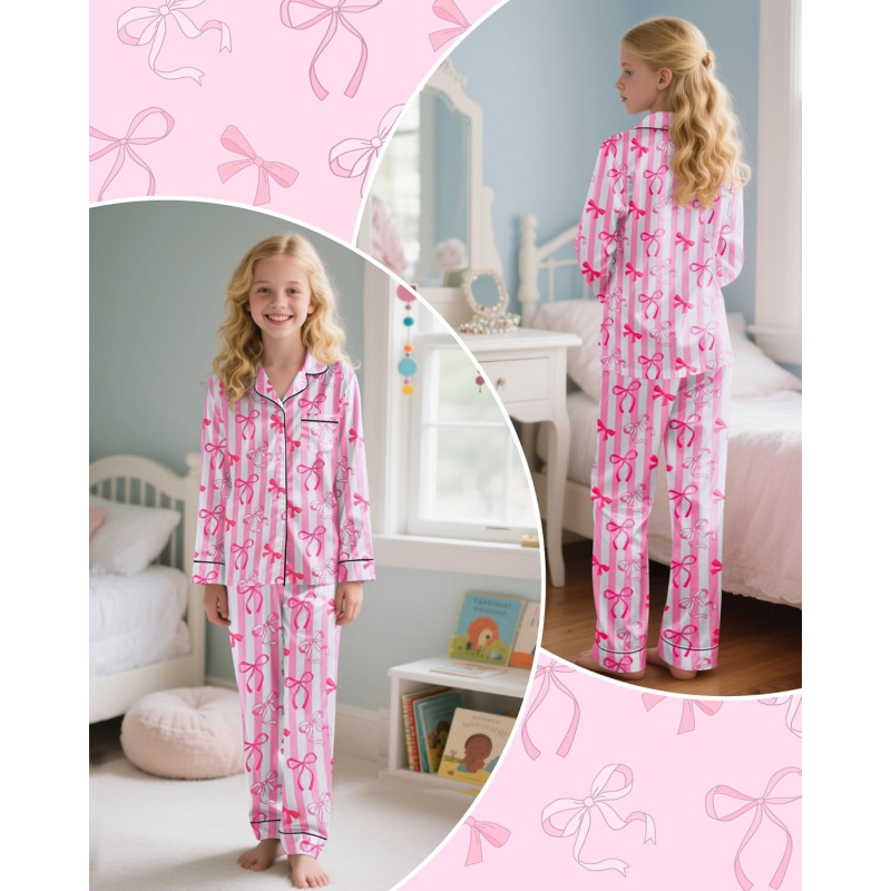 Girls Pajamas Satin Pajama Set