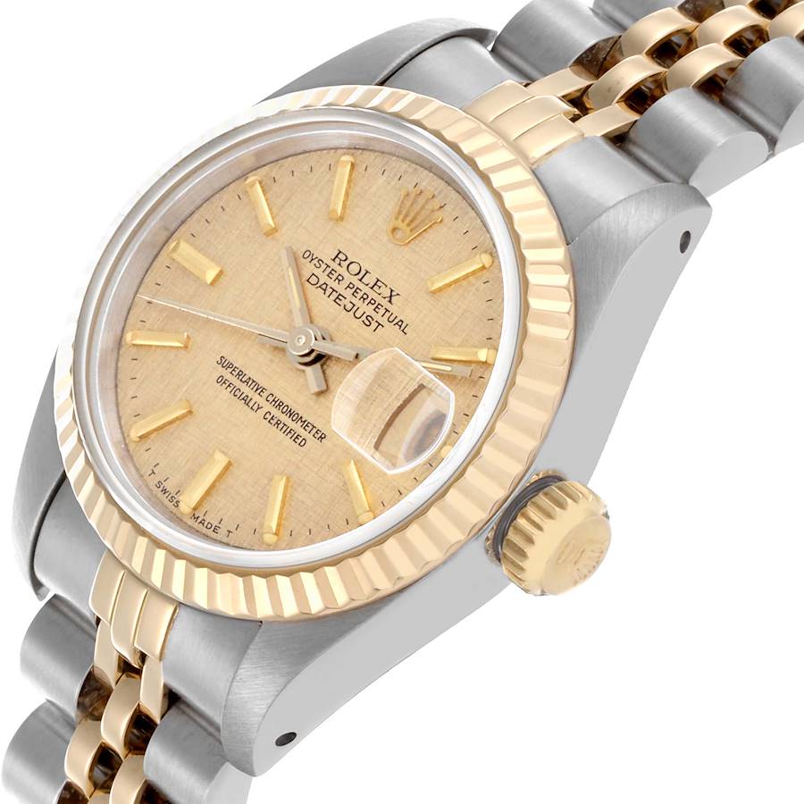 Rolex Datejust Linen Dial Steel Yellow Gold Ladies Watch 69173