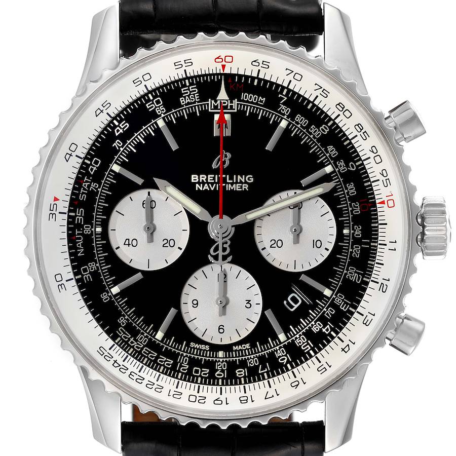 Breitling Navitimer 01 Black Dial Steel Mens Watch AB0121
