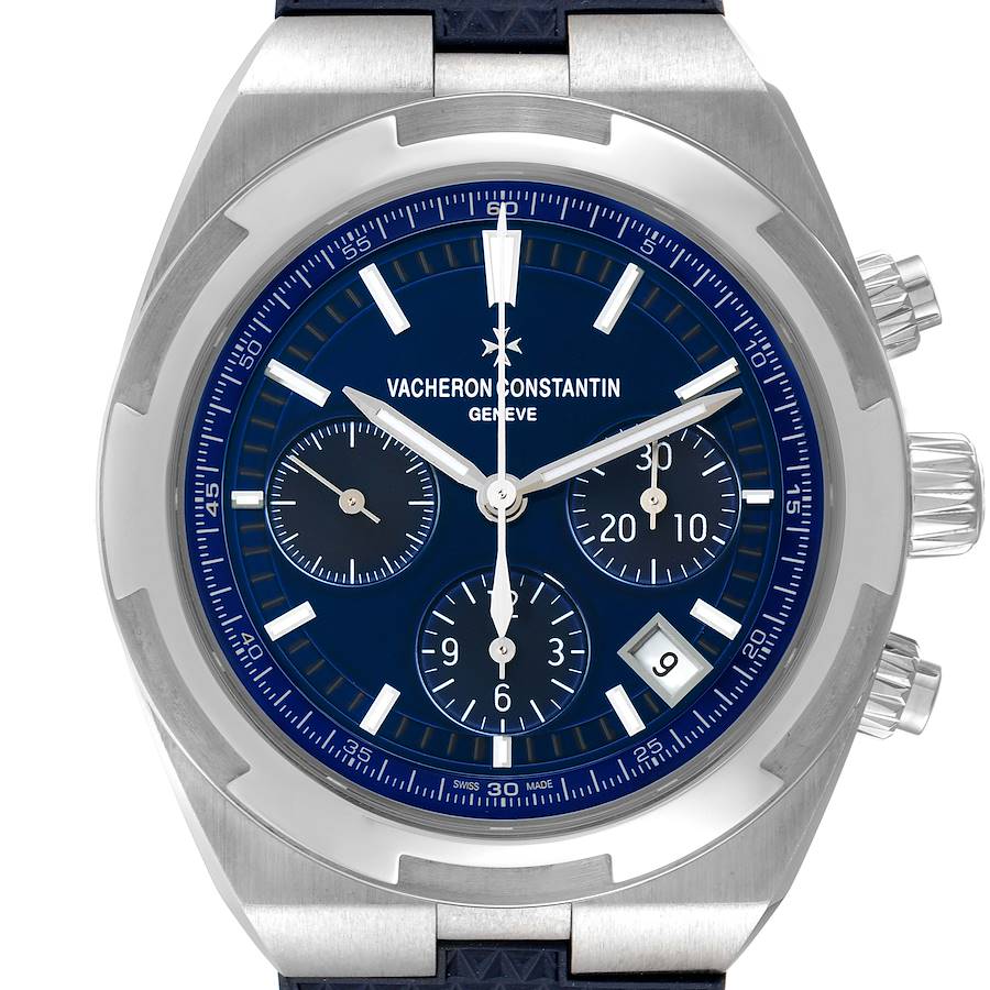 Vacheron Constantin Overseas Blue Dial Chronograph Mens Watch 5500V