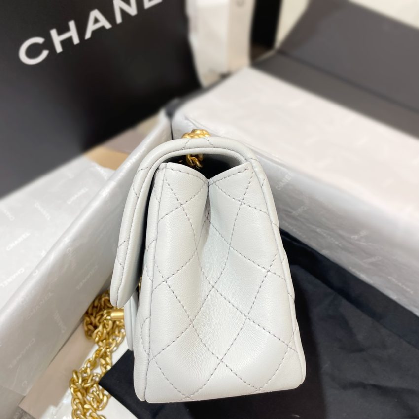 CHANEL 23S Camellia Square Light Blue