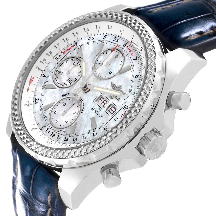 Breitling Bentley Motors GT Mother of Pearl Dial Steel Mens Watch A13362