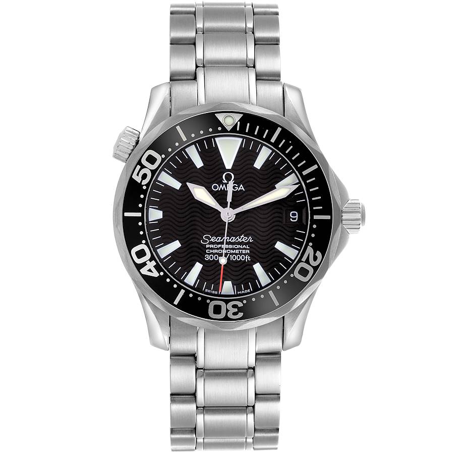 Omega Seamaster 36 Midsize Black Wave Dial Steel Mens Watch 2252.50.00