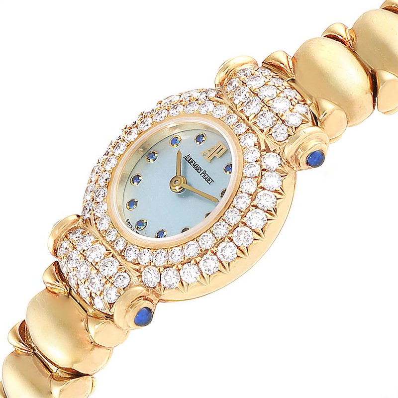 Audemars Piguet Yellow Gold MOP Diamond Sapphire Ladies Watch