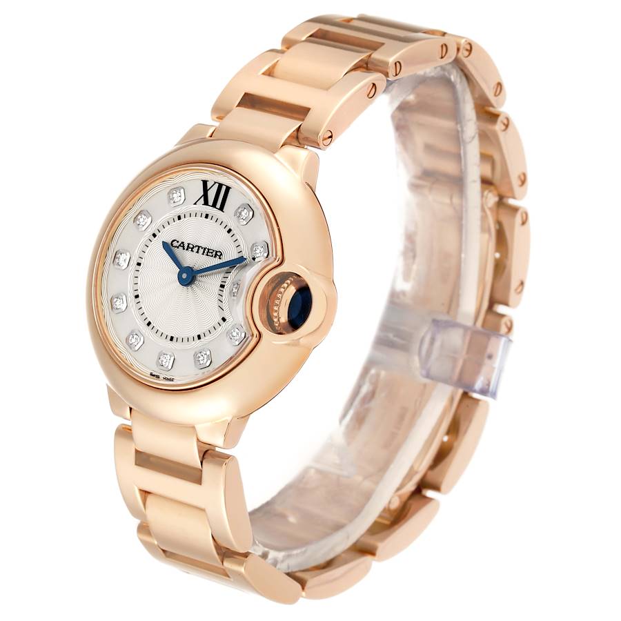 Cartier Ballon Bleu 28mm Rose Gold Diamond Dial Ladies Watch WE902025