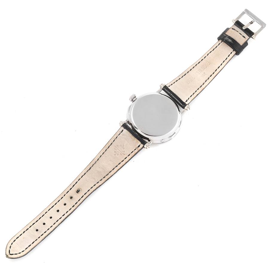 Patek Philippe Complications Moonphase White Gold Mens Watch 5015