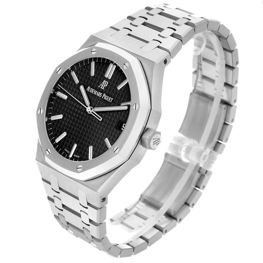 Audemars Piguet Royal Oak Black Dial Steel Mens Watch 15500ST