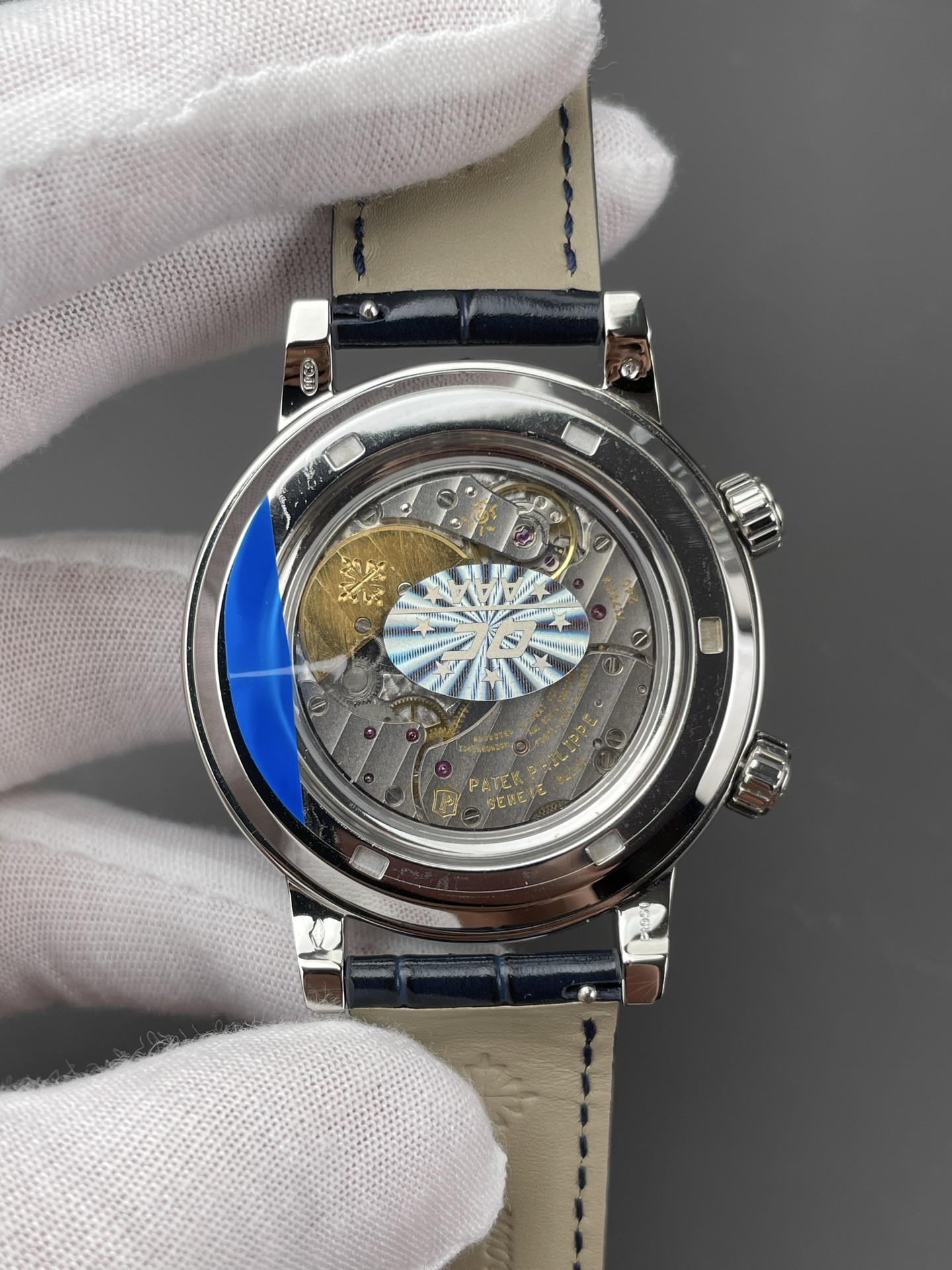 Patek 6102R Starry Sky with Square Diamond Bezel, Blue Dial