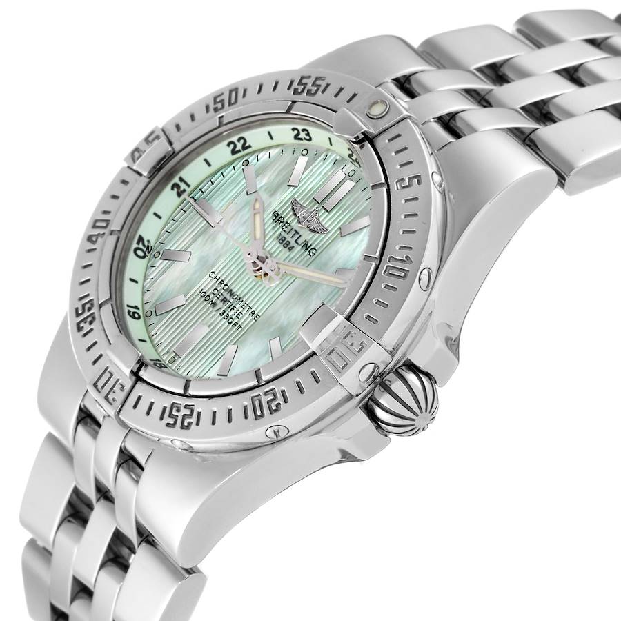 Breitling Starliner Green Mother of Pearl Dial Steel Ladies Watch A71340