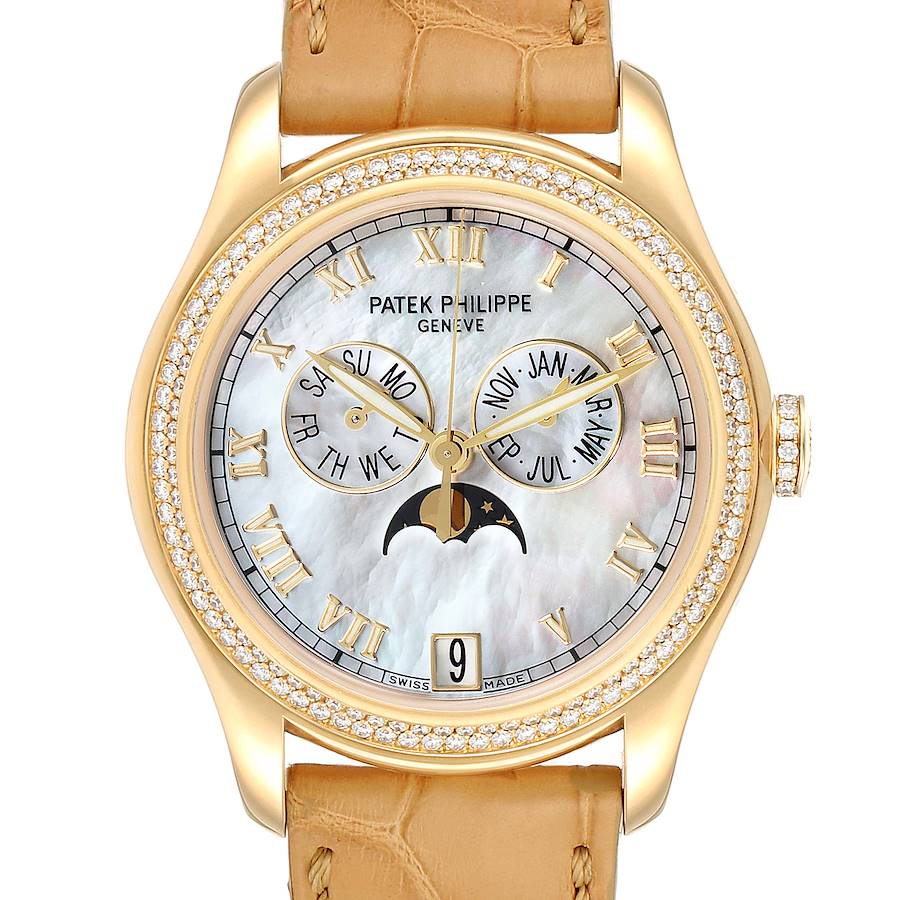 Patek Philippe Annual Calendar Yellow Gold MOP Diamond Unisex Watch 4936