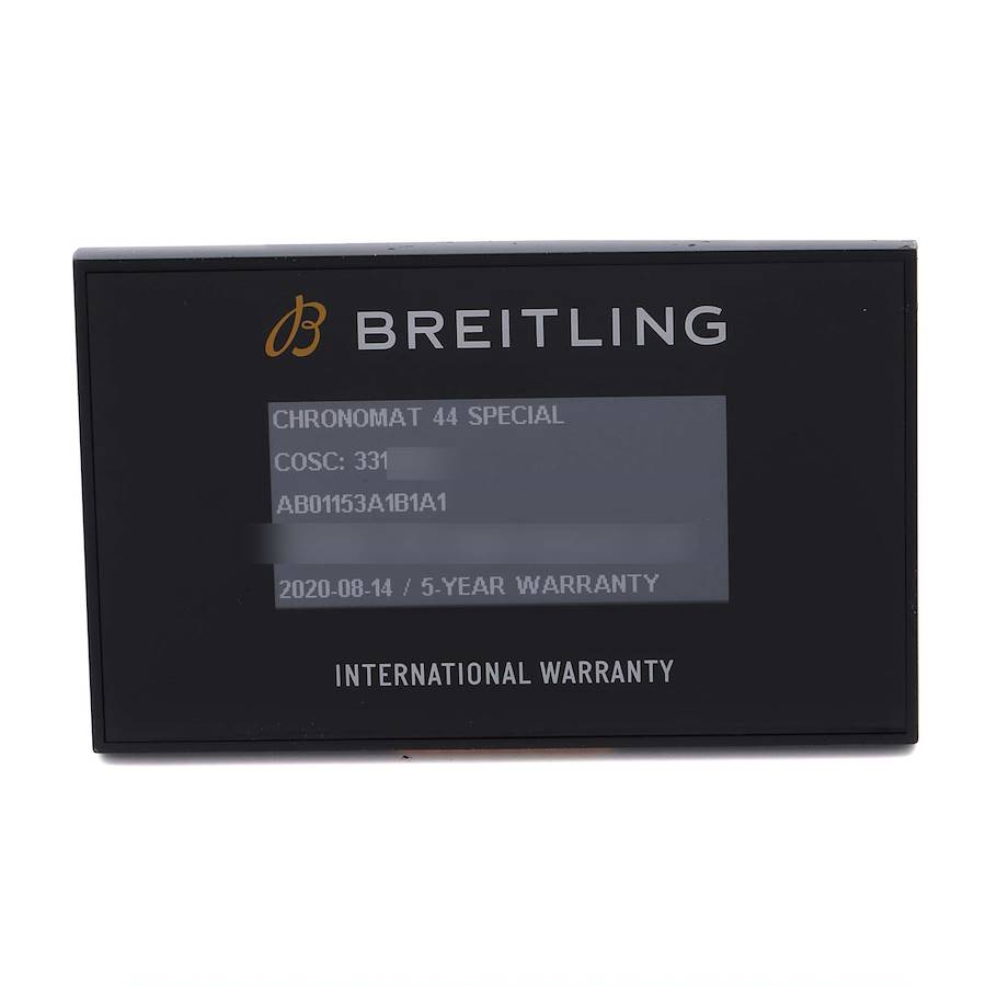 Breitling Chronomat 44 Airbourne Mother Of Pearl Dial Steel Mens Watch AB0115 Card