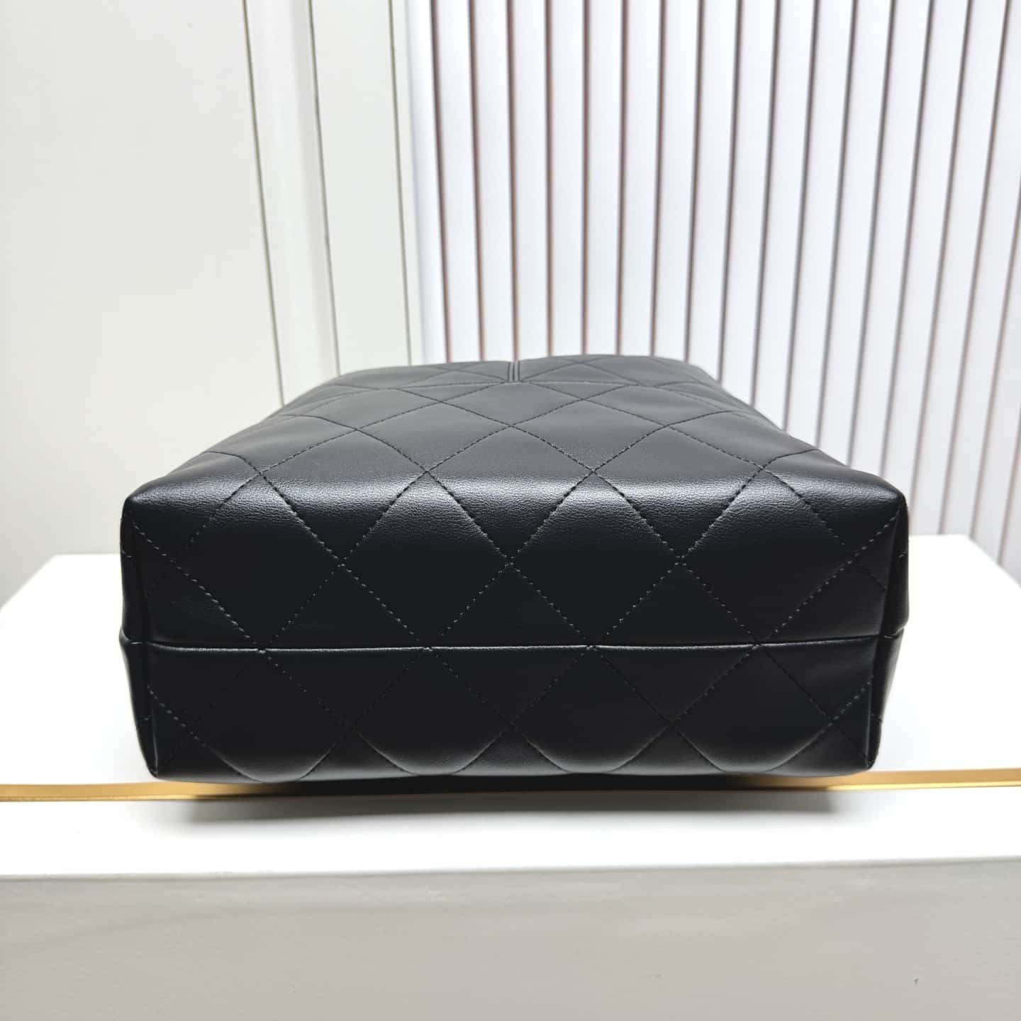 Chanel Shopping Bag Gold Tone Metal Black 33Cm AS5635 B20829 94305