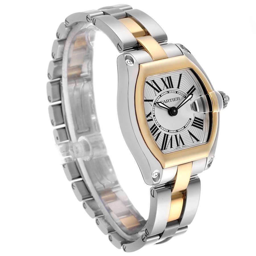 Cartier Roadster Steel Yellow Gold Silver Dial Ladies Watch W62026Y4