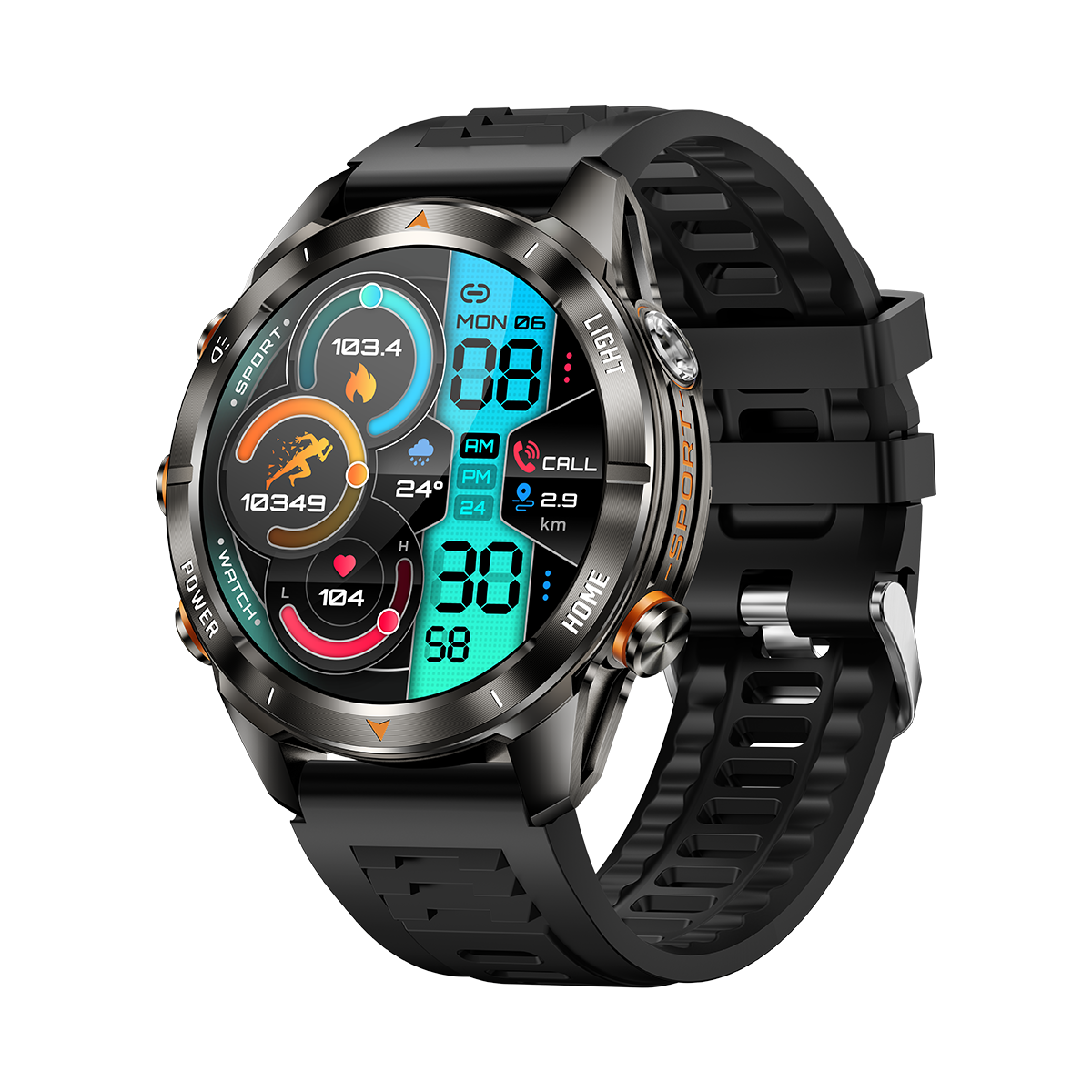 Smartwatch Metal Case 3ATM Waterproof BT Call Strong Flashlight Long Battery Men Smart Watch