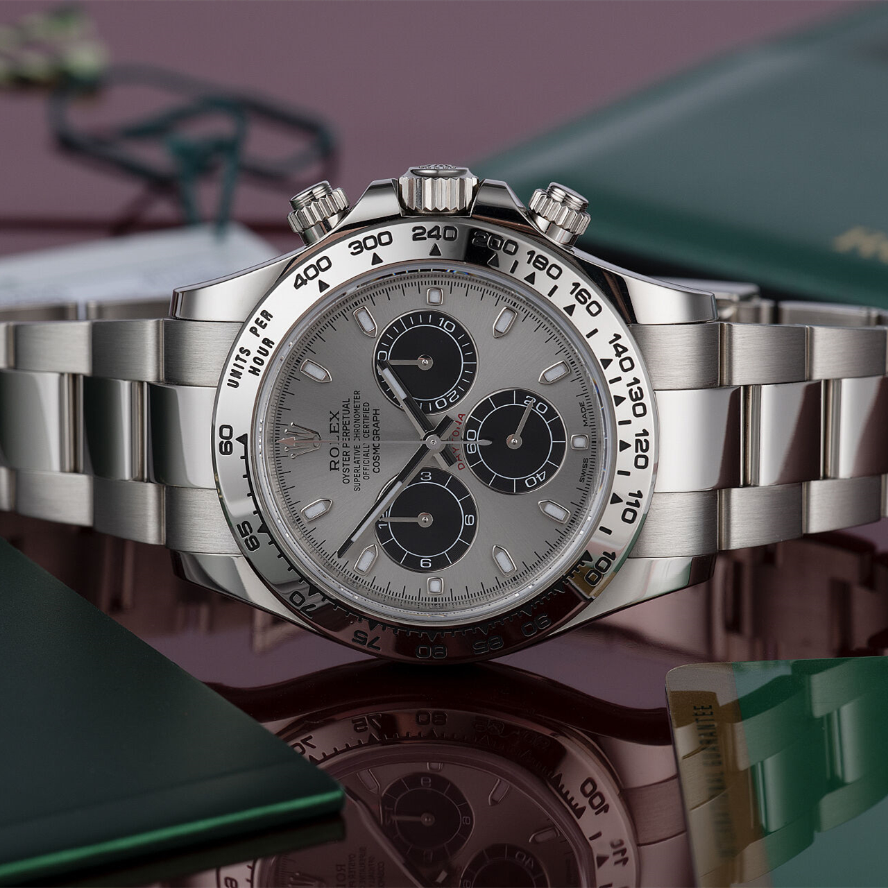 ROLEX COSMOGRAPH DAYTONA WHITE GOLD "GHOST" GREY DIAL / BLUE DIAL 116509