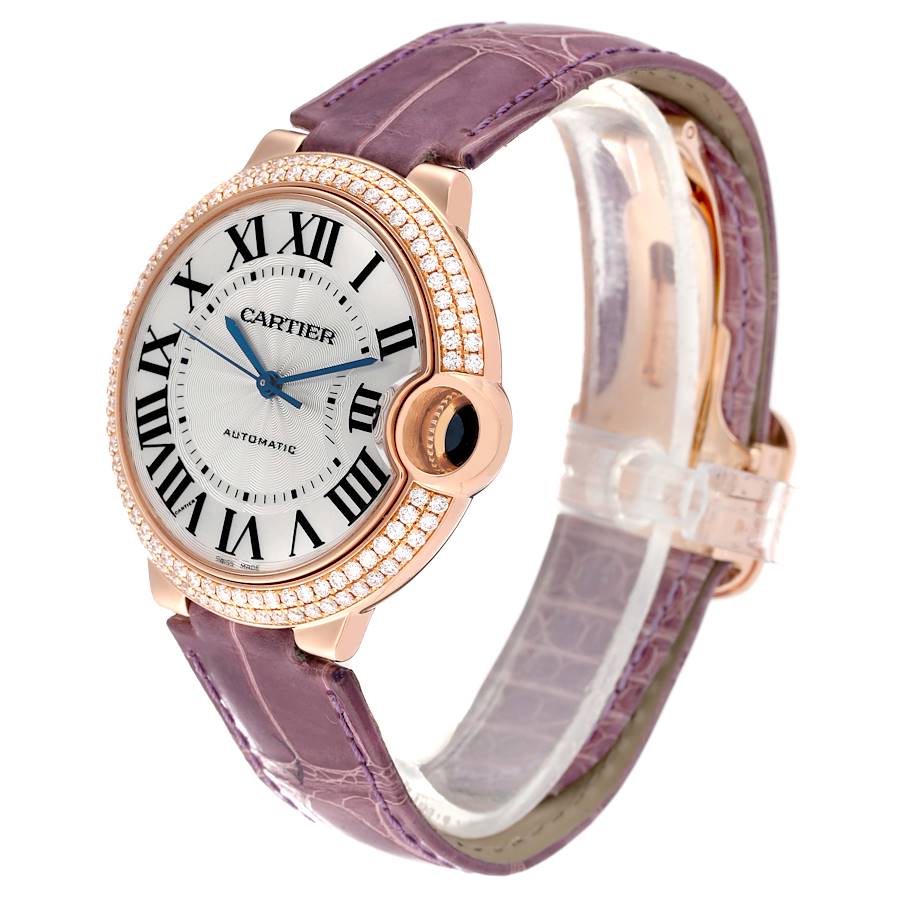 Cartier Ballon Bleu Automatic Rose Gold Diamond Ladies Watch WE900551