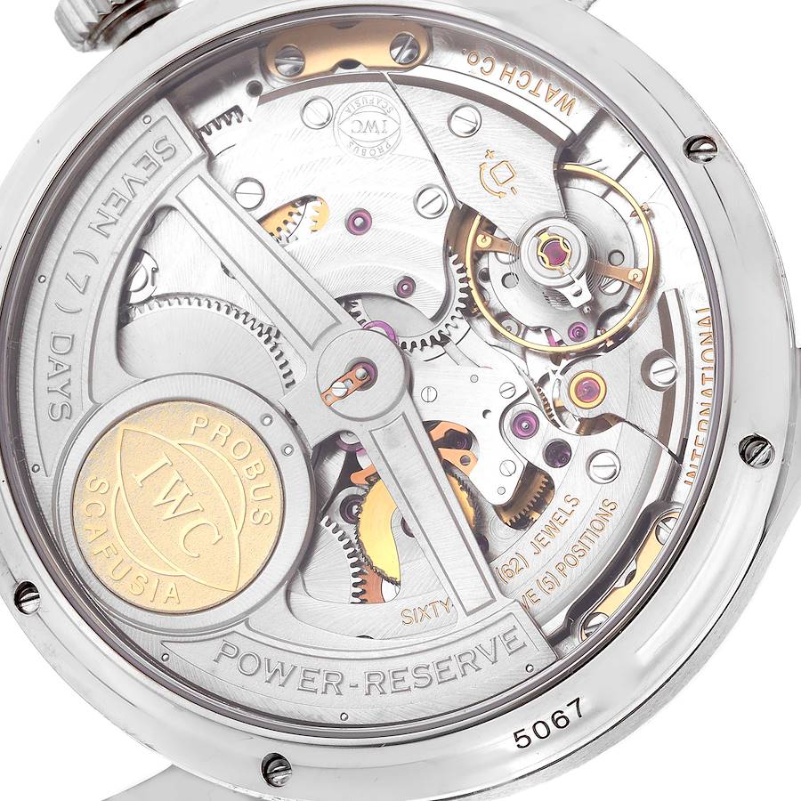 IWC Portuguese Perpetual Calendar Blue Dial White Gold Mens Watch IW503203