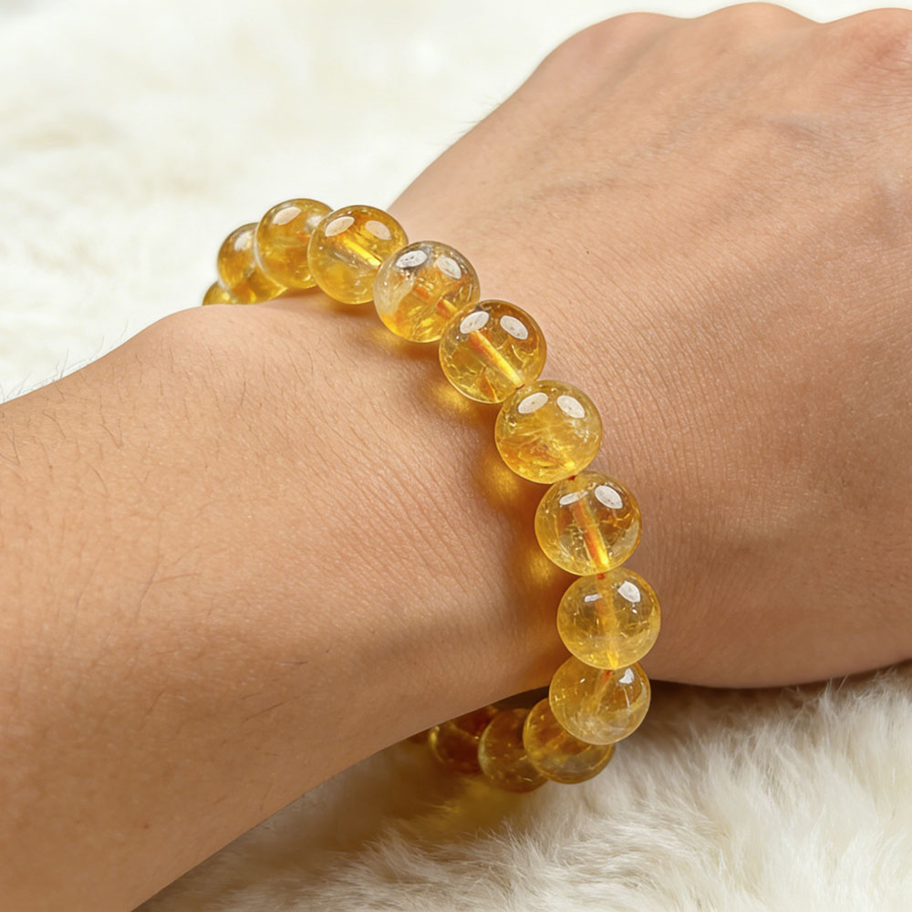 10mm Citrine Wealth Bracelet | Abundance, Prosperity & Solar Energy