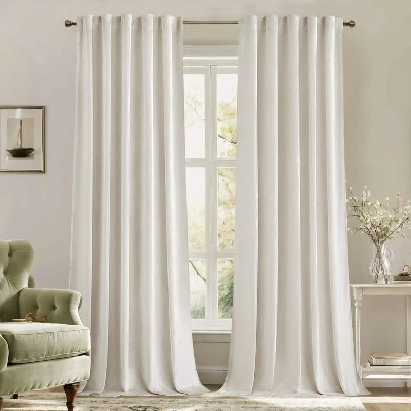 Custom Velvet Luxury Blackout Curtains  (2 Panels) - Back Tab & Rod Pocket