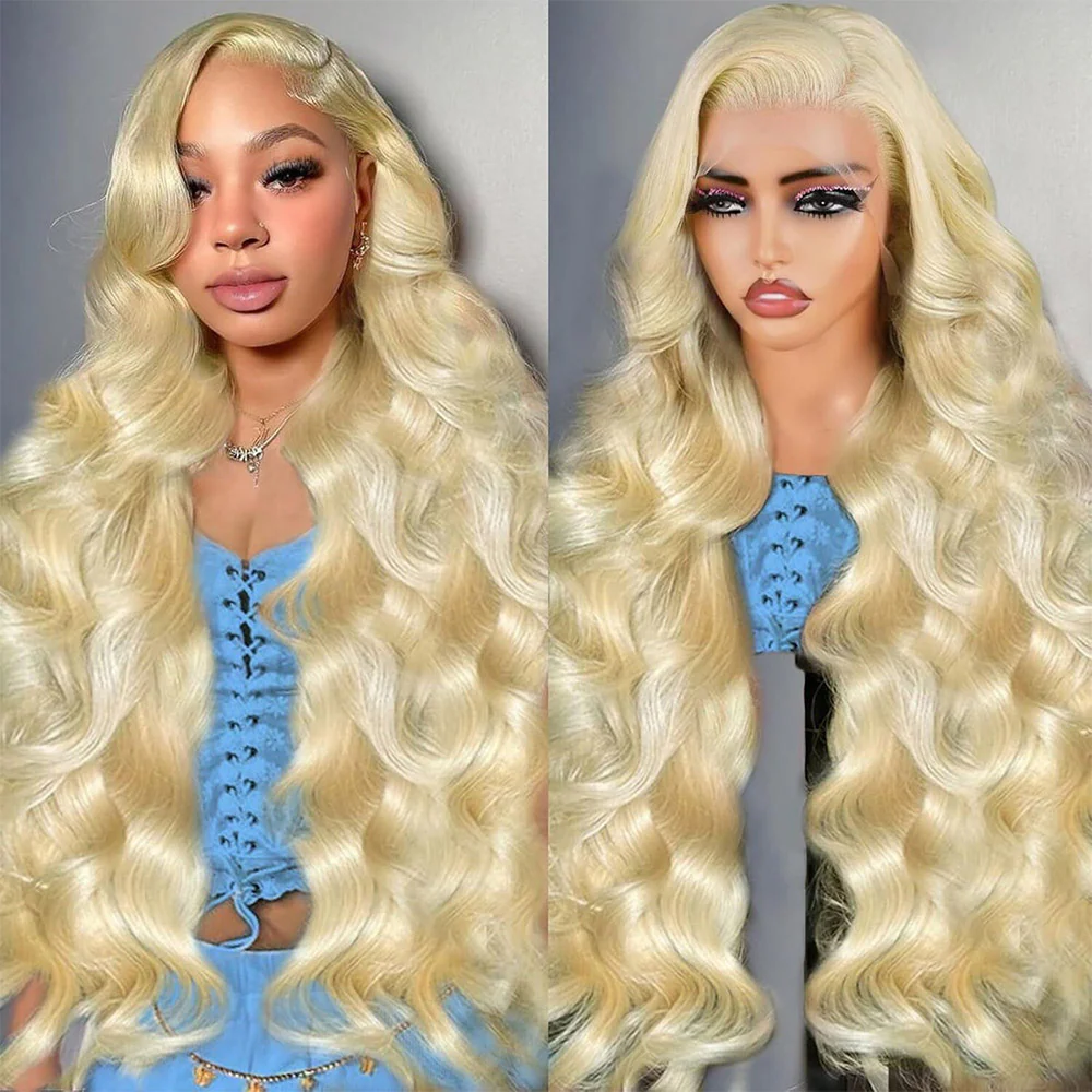 Megalook 13x4 Lace Frontal 613 Blonde Silky Straight 30 Inch Wigs Invisible Knots Natural Hairline